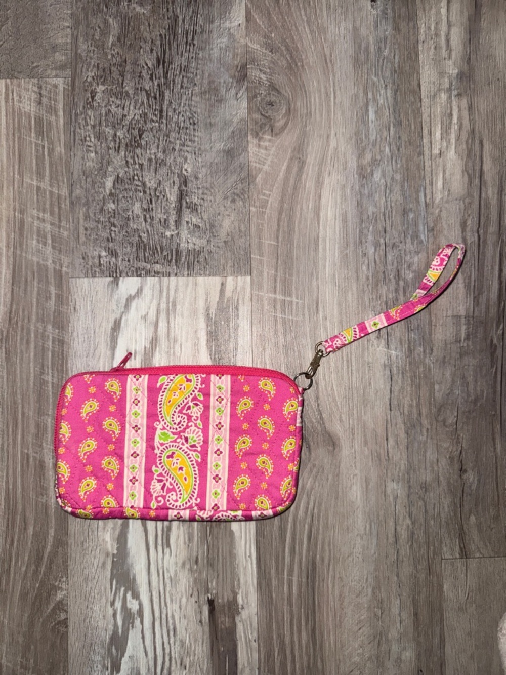 Pink Paisley Wristlet Clutch